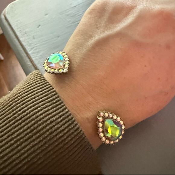Loren Hope Crystal Cuff Iridescent Teardrop Bracelet - Picture 1 of 8